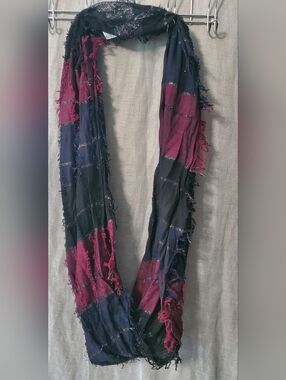MAURICES Frayed Stripe Infinity Scarf